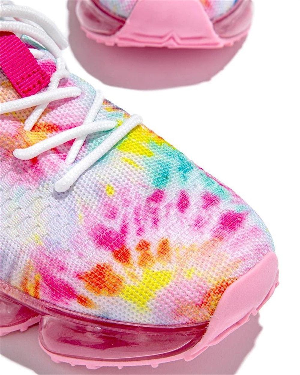 Women Breathable Sneakers Autumn New Lace Up Casual Shoes Outdoor Sport Walking Athletic Tennis Shoes Air Cushion Lightweight Sneakers Lace Up Sport Running Sneakers Stevvex