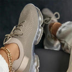 Women Breathable Sneakers Autumn New Lace Up Casual Shoes Outdoor Sport Walking Athletic Tennis Shoes Air Cushion Lightweight Sneakers Lace Up Sport Running Sneakers Stevvex