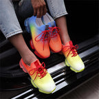 Women Breathable Sneakers Autumn New Lace Up Casual Shoes Outdoor Sport Walking Athletic Tennis Shoes Air Cushion Lightweight Sneakers Lace Up Sport Running Sneakers Stevvex