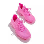Women Breathable Sneakers Autumn New Lace Up Casual Shoes Outdoor Sport Walking Athletic Tennis Shoes Air Cushion Lightweight Sneakers Lace Up Sport Running Sneakers Stevvex