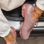 Women Breathable Sneakers Autumn New Lace Up Casual Shoes Outdoor Sport Walking Athletic Tennis Shoes Air Cushion Lightweight Sneakers Lace Up Sport Running Sneakers Stevvex