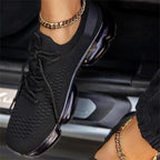 Women Breathable Sneakers Autumn New Lace Up Casual Shoes Outdoor Sport Walking Athletic Tennis Shoes Air Cushion Lightweight Sneakers Lace Up Sport Running Sneakers Stevvex