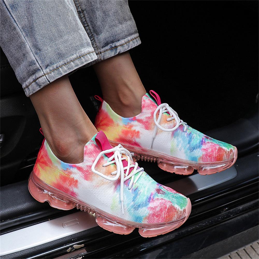 Women Breathable Sneakers Autumn New Lace Up Casual Shoes Outdoor Sport Walking Athletic Tennis Shoes Air Cushion Lightweight Sneakers Lace Up Sport Running Sneakers Stevvex