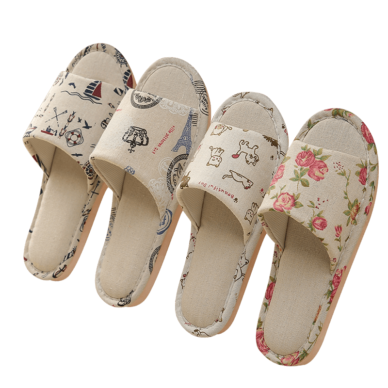 Women Casual Floral Indoor Home Slippers Flower Soft Slippers Spring Autumn Flip Flops Slides Slippers Cozy Casual Footwear Cloth Slippers Open Toe Low-Top Flat Slipper Indoor House Slippers Stevvex