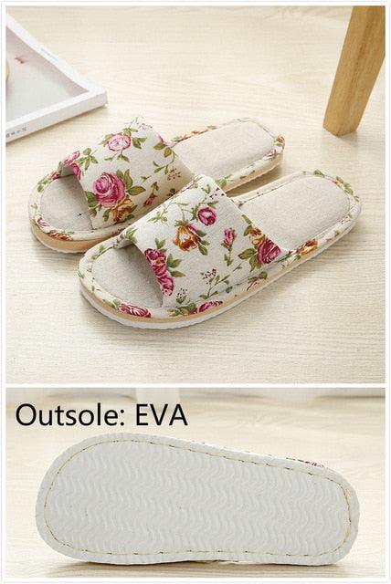 Women Casual Floral Indoor Home Slippers Flower Soft Slippers Spring Autumn Flip Flops Slides Slippers Cozy Casual Footwear Cloth Slippers Open Toe Low-Top Flat Slipper Indoor House Slippers Stevvex