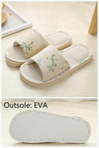 Women Casual Floral Indoor Home Slippers Flower Soft Slippers Spring Autumn Flip Flops Slides Slippers Cozy Casual Footwear Cloth Slippers Open Toe Low-Top Flat Slipper Indoor House Slippers Stevvex