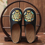 Women Casual Linen Handmade Mules Flat Slippers Retro Vegan Summer Canvas Comfortable Espadrille New Women Shoes Slides Flat Summer Style Handmade Retro Slippers Stevvex
