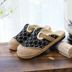 Women Casual Linen Handmade Mules Flat Slippers Retro Vegan Summer Canvas Comfortable Espadrille New Women Shoes Slides Flat Summer Style Handmade Retro Slippers Stevvex