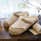 Women Casual Linen Handmade Mules Flat Slippers Retro Vegan Summer Canvas Comfortable Espadrille New Women Shoes Slides Flat Summer Style Handmade Retro Slippers Stevvex