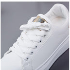 Women Casual New Spring Sneakers Fashion Embroidered White Sneakers Breathable Flower Lace-Up Leather Casual Sports Flat Low Top Sneaker Stevvex
