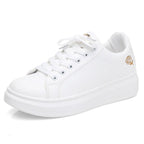 Women Casual New Spring Sneakers Fashion Embroidered White Sneakers Breathable Flower Lace-Up Leather Casual Sports Flat Low Top Sneaker Stevvex