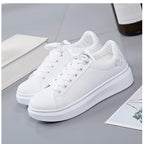 Women Casual New Spring Sneakers Fashion Embroidered White Sneakers Breathable Flower Lace-Up Leather Casual Sports Flat Low Top Sneaker Stevvex