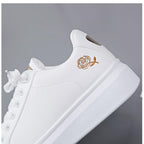 Women Casual New Spring Sneakers Fashion Embroidered White Sneakers Breathable Flower Lace-Up Leather Casual Sports Flat Low Top Sneaker Stevvex