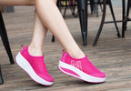 Women Casual Sneakers Sport Fashion Height Increasing Woman Breathable Air Mesh Sneakers Platform Tennis Walking Sneakers Comfortable Lightweight Casual Fitness Shoes