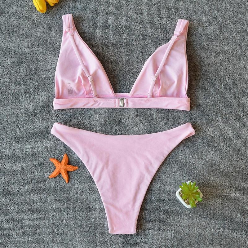 Women Charming Bikini Swimsuit Women Push Up Swimwear Two Piece Bikini Set Solid Color Bathing Suit Swim Suit Female Women Two Piece Bikini Swimsuit Halter Twist Front Bathing Suit Swimwear Stevvex