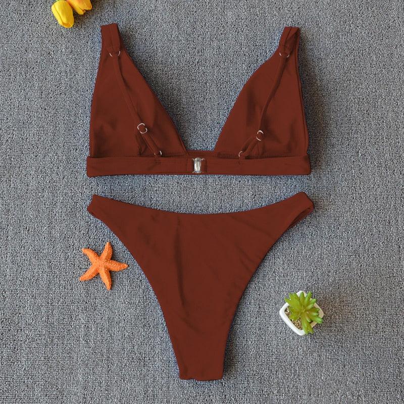 Women Charming Bikini Swimsuit Women Push Up Swimwear Two Piece Bikini Set Solid Color Bathing Suit Swim Suit Female Women Two Piece Bikini Swimsuit Halter Twist Front Bathing Suit Swimwear Stevvex