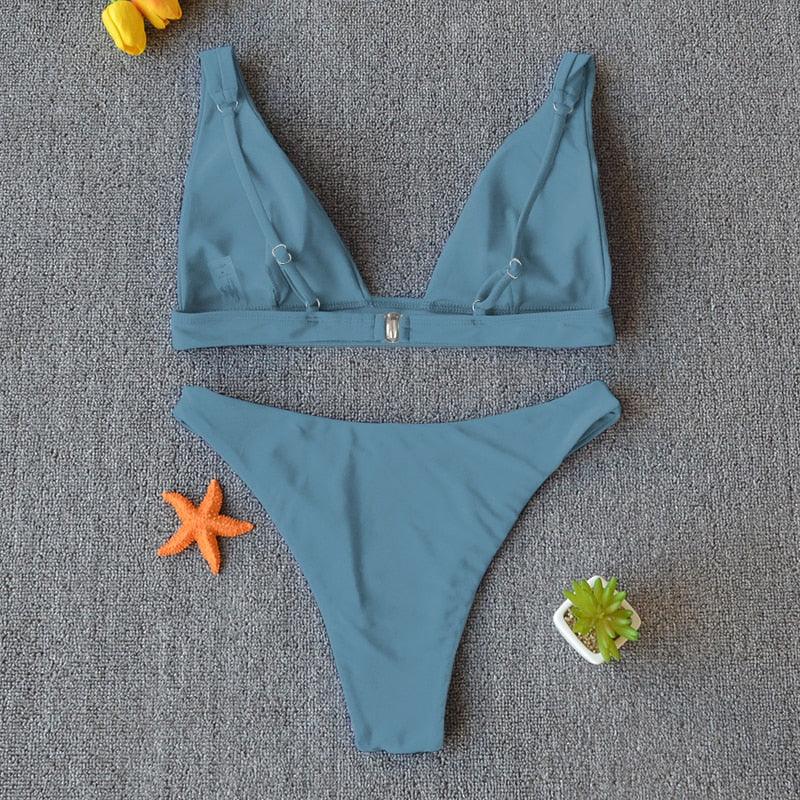 Women Charming Bikini Swimsuit Women Push Up Swimwear Two Piece Bikini Set Solid Color Bathing Suit Swim Suit Female Women Two Piece Bikini Swimsuit Halter Twist Front Bathing Suit Swimwear Stevvex