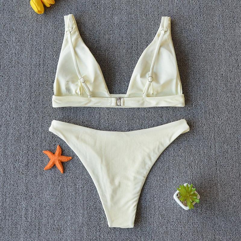 Women Charming Bikini Swimsuit Women Push Up Swimwear Two Piece Bikini Set Solid Color Bathing Suit Swim Suit Female Women Two Piece Bikini Swimsuit Halter Twist Front Bathing Suit Swimwear Stevvex