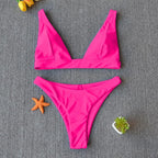 Women Charming Bikini Swimsuit Women Push Up Swimwear Two Piece Bikini Set Solid Color Bathing Suit Swim Suit Female Women Two Piece Bikini Swimsuit Halter Twist Front Bathing Suit Swimwear Stevvex