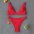 Women Charming Bikini Swimsuit Women Push Up Swimwear Two Piece Bikini Set Solid Color Bathing Suit Swim Suit Female Women Two Piece Bikini Swimsuit Halter Twist Front Bathing Suit Swimwear Stevvex