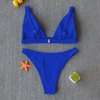 Women Charming Bikini Swimsuit Women Push Up Swimwear Two Piece Bikini Set Solid Color Bathing Suit Swim Suit Female Women Two Piece Bikini Swimsuit Halter Twist Front Bathing Suit Swimwear Stevvex