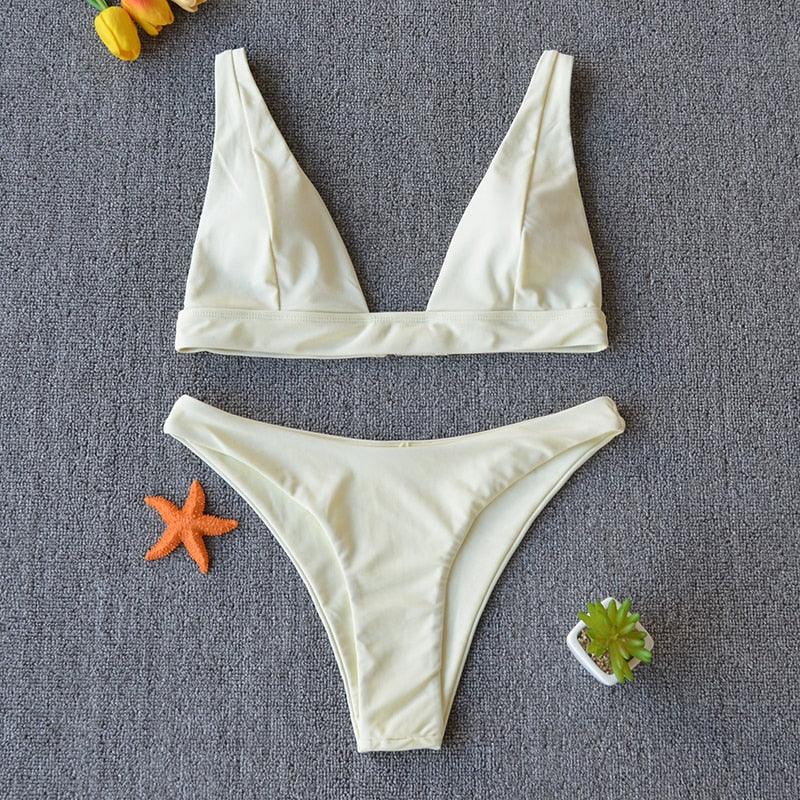 Women Charming Bikini Swimsuit Women Push Up Swimwear Two Piece Bikini Set Solid Color Bathing Suit Swim Suit Female Women Two Piece Bikini Swimsuit Halter Twist Front Bathing Suit Swimwear Stevvex