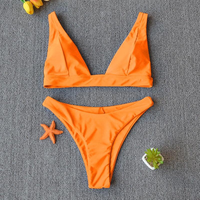 Women Charming Bikini Swimsuit Women Push Up Swimwear Two Piece Bikini Set Solid Color Bathing Suit Swim Suit Female Women Two Piece Bikini Swimsuit Halter Twist Front Bathing Suit Swimwear Stevvex