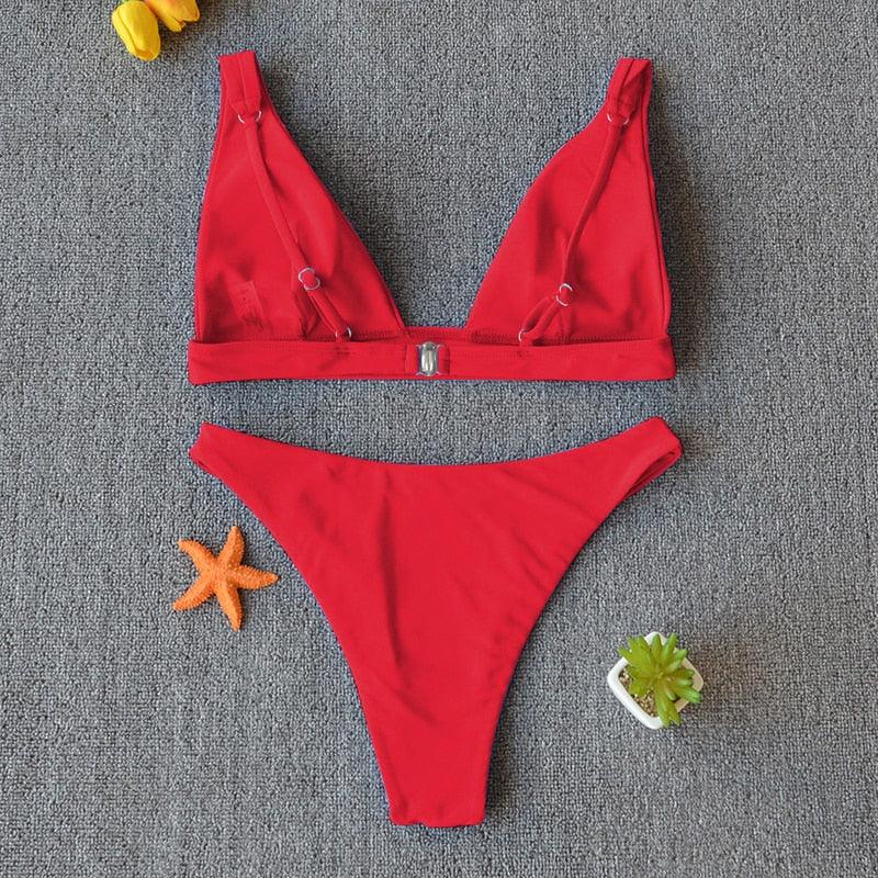 Women Charming Bikini Swimsuit Women Push Up Swimwear Two Piece Bikini Set Solid Color Bathing Suit Swim Suit Female Women Two Piece Bikini Swimsuit Halter Twist Front Bathing Suit Swimwear Stevvex