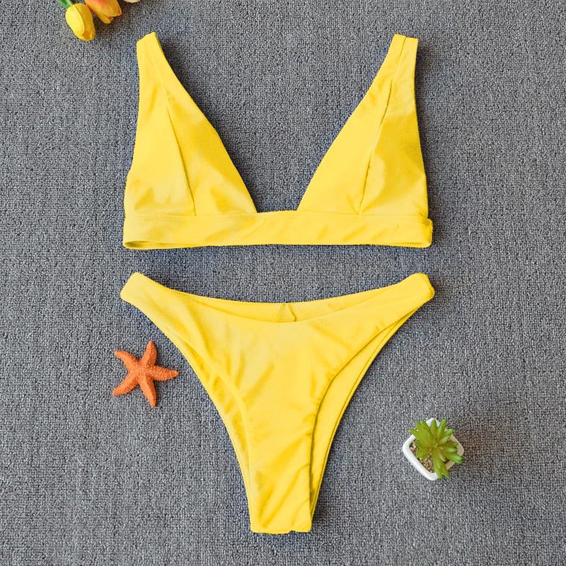 Women Charming Bikini Swimsuit Women Push Up Swimwear Two Piece Bikini Set Solid Color Bathing Suit Swim Suit Female Women Two Piece Bikini Swimsuit Halter Twist Front Bathing Suit Swimwear Stevvex