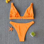 Women Charming Bikini Swimsuit Women Push Up Swimwear Two Piece Bikini Set Solid Color Bathing Suit Swim Suit Female Women Two Piece Bikini Swimsuit Halter Twist Front Bathing Suit Swimwear Stevvex
