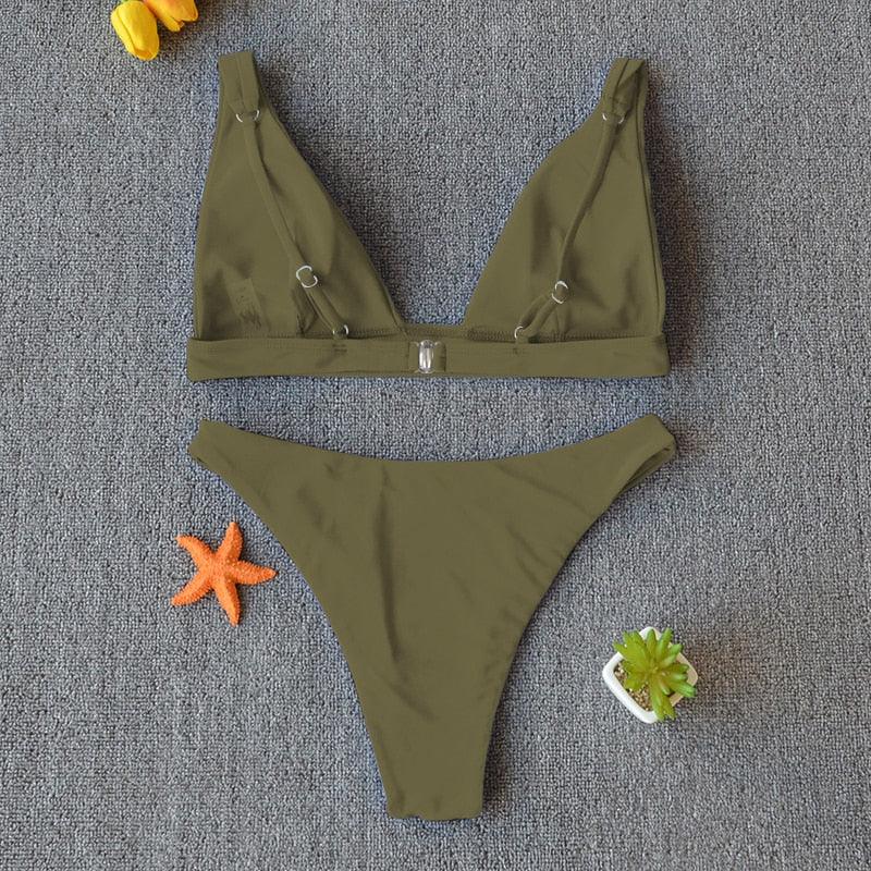 Women Charming Bikini Swimsuit Women Push Up Swimwear Two Piece Bikini Set Solid Color Bathing Suit Swim Suit Female Women Two Piece Bikini Swimsuit Halter Twist Front Bathing Suit Swimwear Stevvex