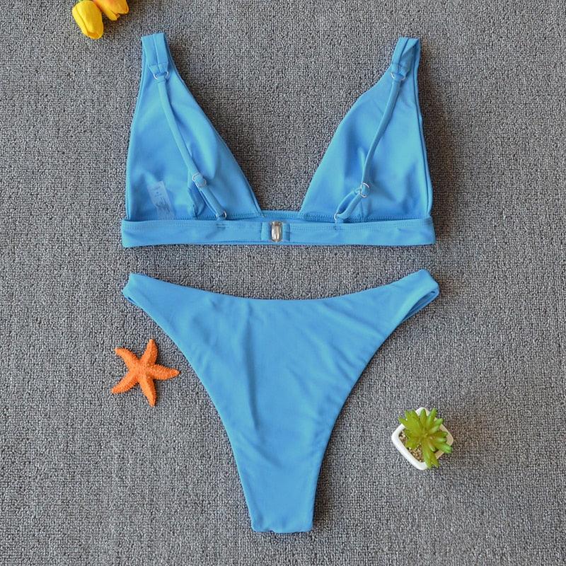 Women Charming Bikini Swimsuit Women Push Up Swimwear Two Piece Bikini Set Solid Color Bathing Suit Swim Suit Female Women Two Piece Bikini Swimsuit Halter Twist Front Bathing Suit Swimwear Stevvex