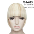 Women Clip In Hair Bangs Hairpiece Clip In Hair Extension Synthetic Hair Extension Blunt Bangs Fake Bangs For Women Flat Neat Bangs With Temples For Women One Piece Hairpiece Stevvex