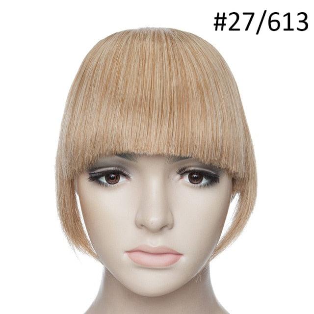 Women Clip In Hair Bangs Hairpiece Clip In Hair Extension Synthetic Hair Extension Blunt Bangs Fake Bangs For Women Flat Neat Bangs With Temples For Women One Piece Hairpiece Stevvex