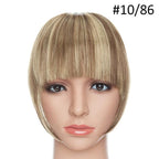 Women Clip In Hair Bangs Hairpiece Clip In Hair Extension Synthetic Hair Extension Blunt Bangs Fake Bangs For Women Flat Neat Bangs With Temples For Women One Piece Hairpiece Stevvex