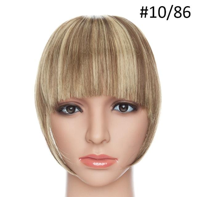 Women Clip In Hair Bangs Hairpiece Clip In Hair Extension Synthetic Hair Extension Blunt Bangs Fake Bangs For Women Flat Neat Bangs With Temples For Women One Piece Hairpiece Stevvex