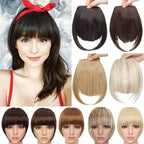 Women Clip In Hair Bangs Hairpiece Clip In Hair Extension Synthetic Hair Extension Blunt Bangs Fake Bangs For Women Flat Neat Bangs With Temples For Women One Piece Hairpiece Stevvex