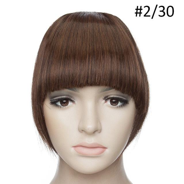 Women Clip In Hair Bangs Hairpiece Clip In Hair Extension Synthetic Hair Extension Blunt Bangs Fake Bangs For Women Flat Neat Bangs With Temples For Women One Piece Hairpiece Stevvex