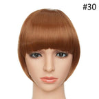 Women Clip In Hair Bangs Hairpiece Clip In Hair Extension Synthetic Hair Extension Blunt Bangs Fake Bangs For Women Flat Neat Bangs With Temples For Women One Piece Hairpiece Stevvex