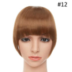 Women Clip In Hair Bangs Hairpiece Clip In Hair Extension Synthetic Hair Extension Blunt Bangs Fake Bangs For Women Flat Neat Bangs With Temples For Women One Piece Hairpiece Stevvex