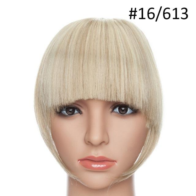 Women Clip In Hair Bangs Hairpiece Clip In Hair Extension Synthetic Hair Extension Blunt Bangs Fake Bangs For Women Flat Neat Bangs With Temples For Women One Piece Hairpiece Stevvex