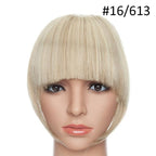 Women Clip In Hair Bangs Hairpiece Clip In Hair Extension Synthetic Hair Extension Blunt Bangs Fake Bangs For Women Flat Neat Bangs With Temples For Women One Piece Hairpiece Stevvex
