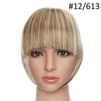 Women Clip In Hair Bangs Hairpiece Clip In Hair Extension Synthetic Hair Extension Blunt Bangs Fake Bangs For Women Flat Neat Bangs With Temples For Women One Piece Hairpiece Stevvex