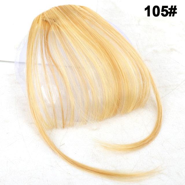 Women Clip In Hair Bangs Hairpiece Synthetic Fake Hair Piece Clip In Hair Extensions Front Natural Flat Neat Fringe Bangs With Temples For Women One Piece Hairpiece Stevvex