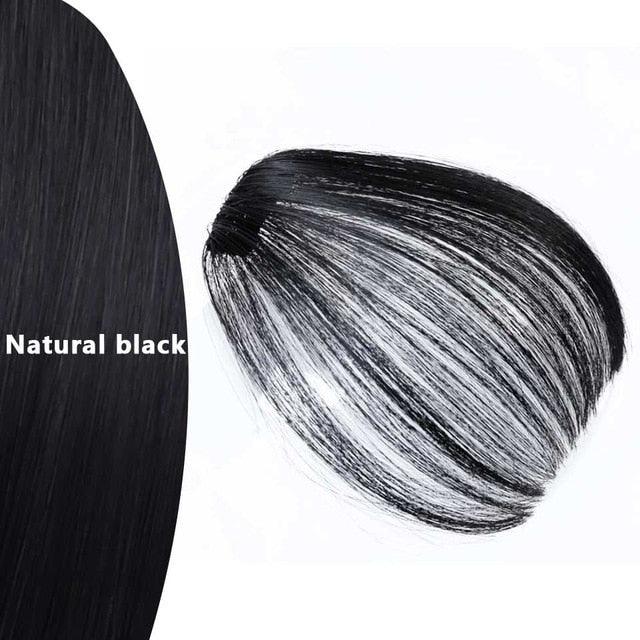 Women Clip In Hair Bangs Hairpiece Synthetic Fake Hair Piece Clip In Hair Extensions Front Natural Flat Neat Fringe Bangs With Temples For Women One Piece Hairpiece Stevvex