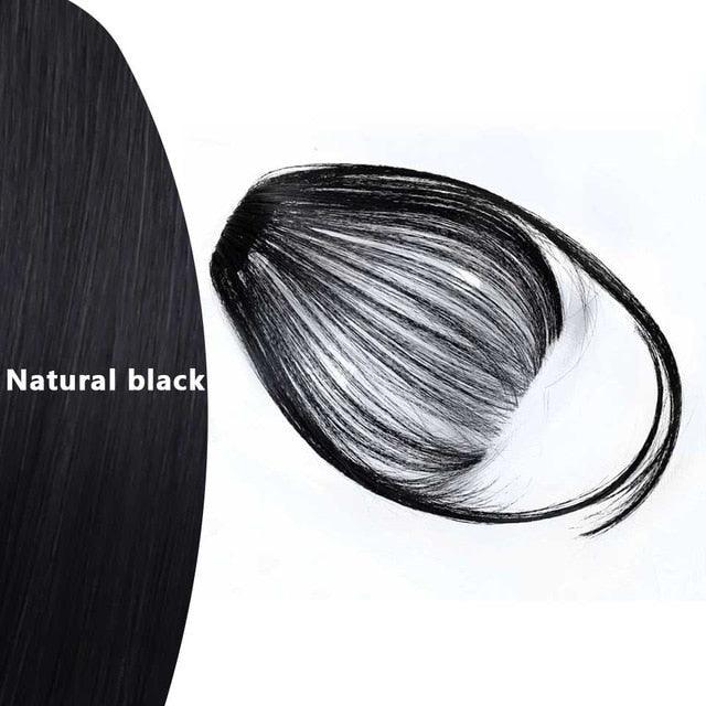 Women Clip In Hair Bangs Hairpiece Synthetic Fake Hair Piece Clip In Hair Extensions Front Natural Flat Neat Fringe Bangs With Temples For Women One Piece Hairpiece Stevvex
