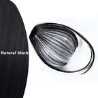 Women Clip In Hair Bangs Hairpiece Synthetic Fake Hair Piece Clip In Hair Extensions Front Natural Flat Neat Fringe Bangs With Temples For Women One Piece Hairpiece Stevvex