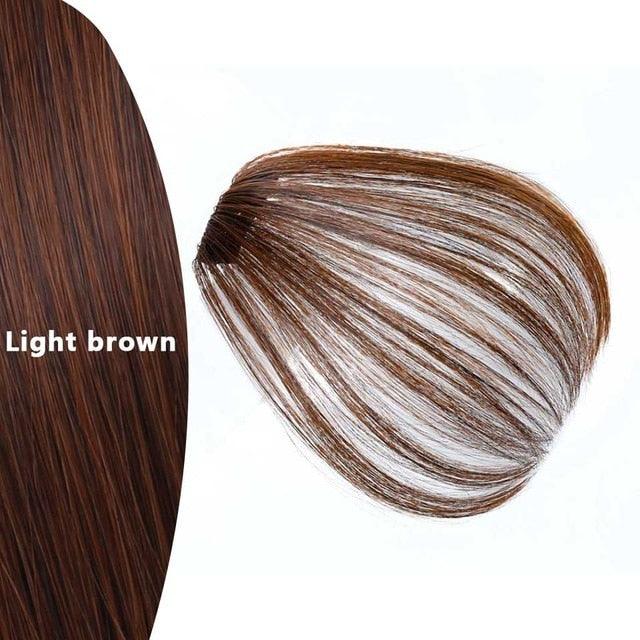 Women Clip In Hair Bangs Hairpiece Synthetic Fake Hair Piece Clip In Hair Extensions Front Natural Flat Neat Fringe Bangs With Temples For Women One Piece Hairpiece Stevvex