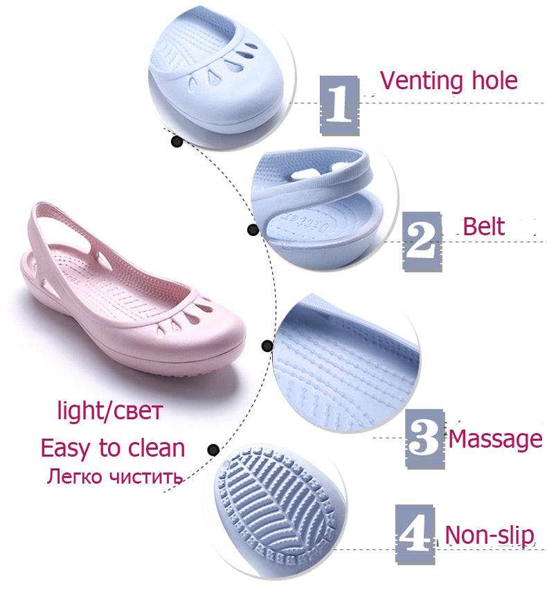 Women Clogs Modern Sandals Home Non-slip Summer Shoes Flat Slippers Plastic Waterproof Garden Shoes Classic Clog Casual Slip On Water Shoe Sandal Indoor Outdoor Slipper Stevvex