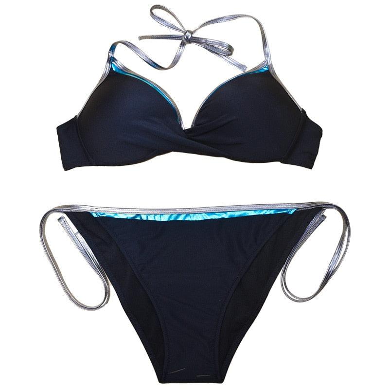 Women Cute Large Swimsuits Push Up Bikini Women Triangle Push Up Bikini Set Molded Bra Swimsuit  Women's Plus Size Swimwear Beach Wear  Bikinis Female Bathing Suit Swimming Suits Stevvex